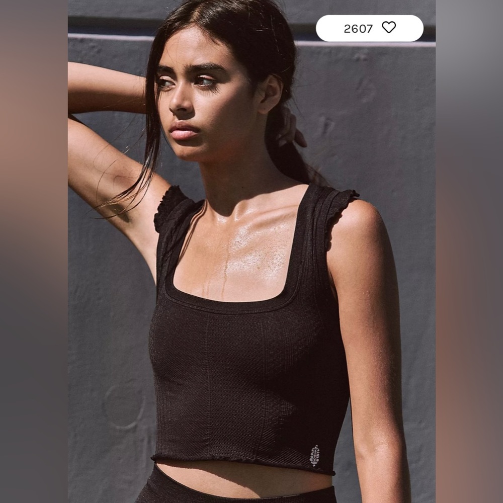 NWOT Free People Just Me Crop in Black. Size XS/S